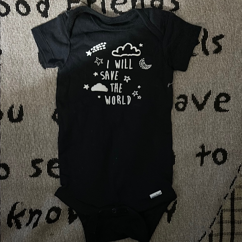 Gerber Black Bodysuit Bold Graphic Design